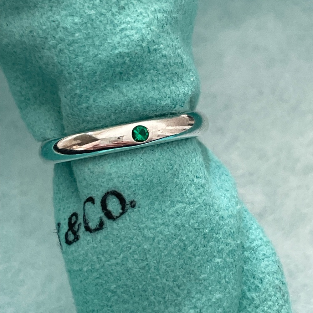 Tiffany & Co. Silver Ring with Green Gemstone